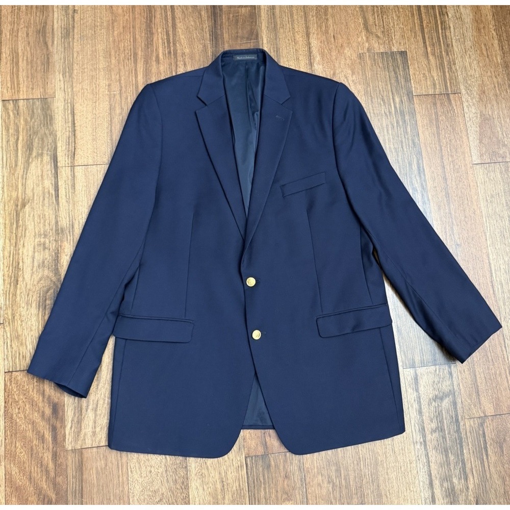 Ralph Lauren Blazer Jacket Navy Blue Men 46L The Iconic 100% Wool Classic